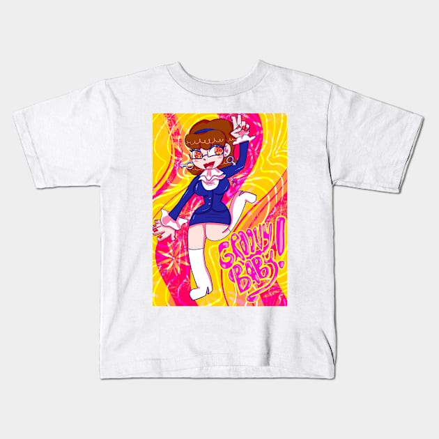 Groovy, Baby! Kids T-Shirt by spaceagebarbie